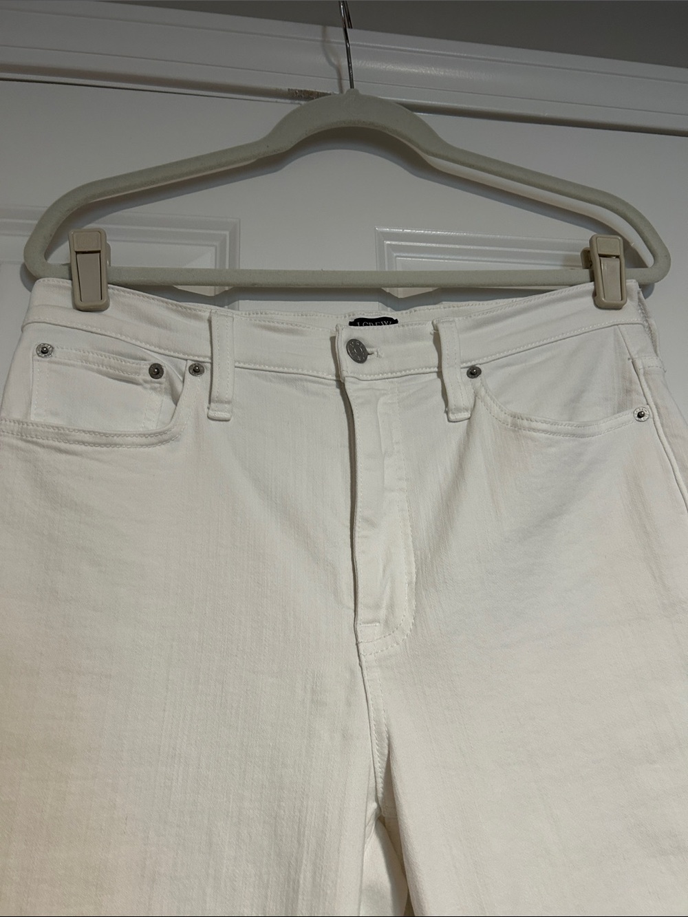 J Crew  White High-Rise Flare Crop Jeans Women's 30 Petite - Picture 4 of 7